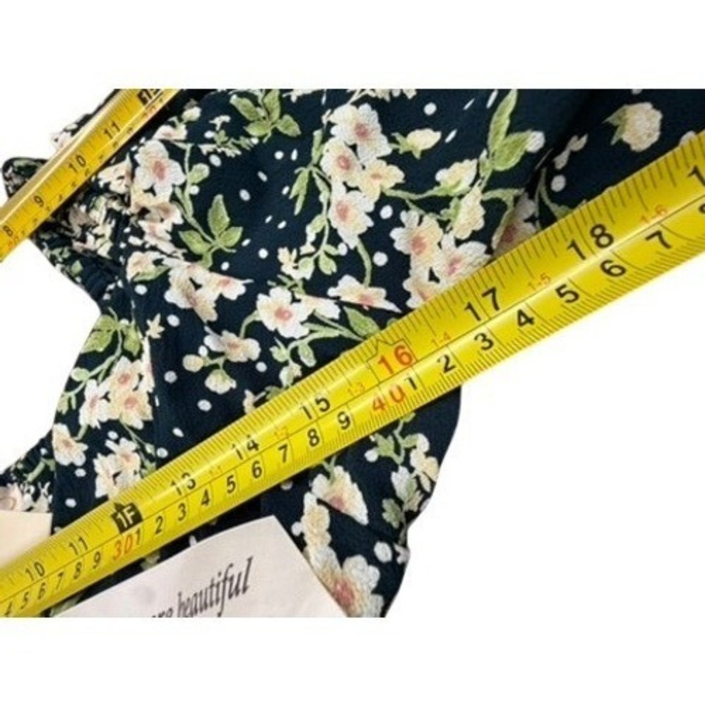 byTiMo‎ New York Blossom Crepe Gather Mini Dress  Floral XS NWT  Babydoll Sexy - Picture 10 of 16